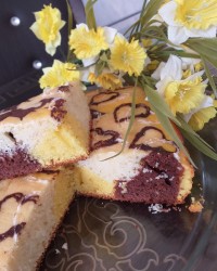 کیک ماست سه رنگ