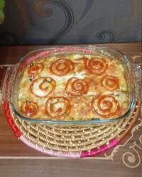 گراتین ژامبون و سیب زمینی