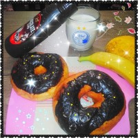 دونات شکلاتی و شیر موز انبه (عصرانه من و پسری)