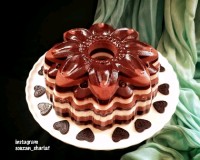 دسر شکلاتی سه رنگ