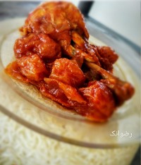 مرغ آلو با برنج دمپختی