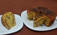 کیک با پودر کرم کارامل