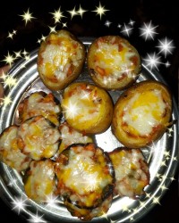 سیب زمینی و قارچ شکم پر