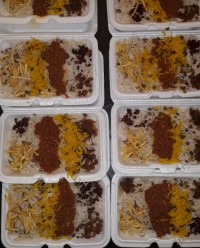 نذری پلو عدس با گوشت چرخ کرده