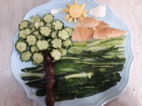 بشقاب صبحانه و کیک صبحانه تابه ای