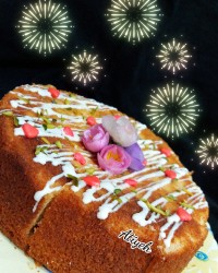 کیک هل و گلاب در آون توستر