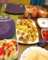 زرشک پلو با جوجه حلزونی