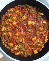 خوراک لوبیا سبز وگوشت
