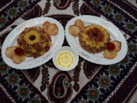 کلم پلو با گوشت چرخ کرده و رب