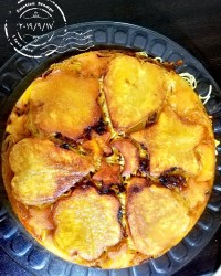 ماکارونی با ته دیگ سیب زمینی