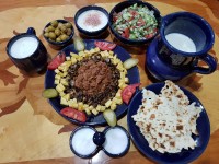 خوراک وابیشگا گوشت و قارچ