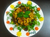 خوراک قارچ و سیب زمینی