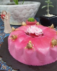 پارافه آلبالو و ژله چند لایه