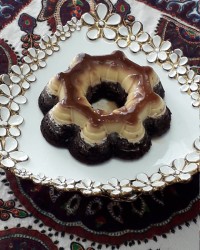 کیک کارامل دارک چاکلت