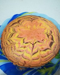 کیک ماستی سه رنگ