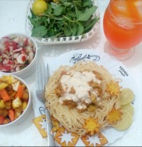 پاستای لیمویی با مرغ