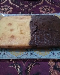 کیک اسفنجی دو رنگ