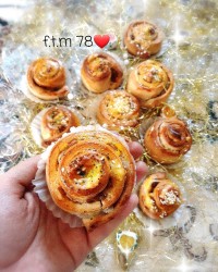 نان رولی دارچینی کشمشی باکرم پیراشکی