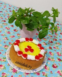 کیک با پودینگ شکلاتی