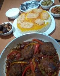 کباب تابه ای با صیفی جات