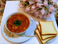 خوراک لوبیا و قارچ