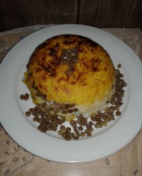 عدس پلو قالبی