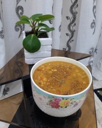 آش گندم جاتون سبزخواهرای گلم خیلی خوشمزه شده بود