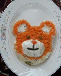 سالاد الویه (تزئین غذای کودک)