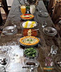 شام دورهمی با خانواده همراه عکس مراحل خورشت بامیه