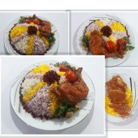 زرشگ پلو با مرغ مجلسی