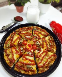 خمیر مخصوص پیتزا تابه ای (بدون نیاز به فر)