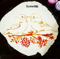 نقاشی روی فوندانت باپشت صحنه کار