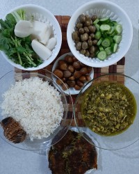 کته وخورشت باقالاقاتوق کوکوخاویارلذیذگیلانی