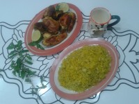 با قالی پلو با مرغ