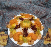 مرصع پلو با مرغ