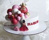 کیک دخترونه بادکنکی