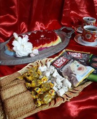 ژله ی شیر چند رنگ