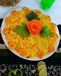 هویج پلو با میگو