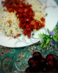 عدس پلو باگوشت