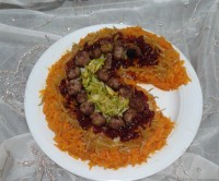 مرصع پلو با گوشت قلقلی