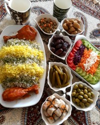 باقالی پلو با مرغ