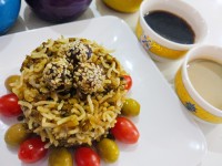 ماش پلو با ارده شیره