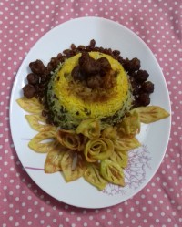 تزیین عدس پلو