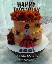 کیک دختر پاییزی کیک خامه ای