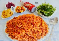 ماکارونی با سوسیس وقارچ
