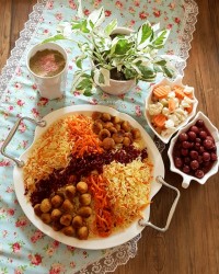 هویج پلو با گوشت قلقلی