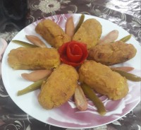 کروکت سیب زمینی با کوکتل گوشت