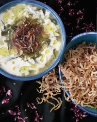 آش اَلَگَز یا کله جوش. (یک نوع سبزی خشک و سنتی)