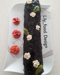 رولت خامه ای و دمنوش به و سیب