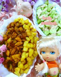 خوراک مرغ و قارچ